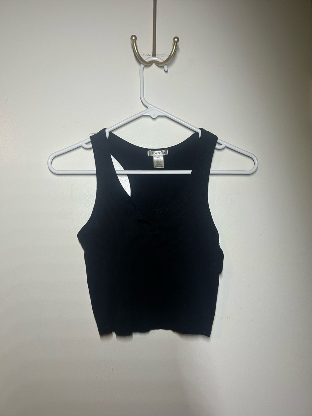 Bozzolo Black Ribbed Racerback Tank